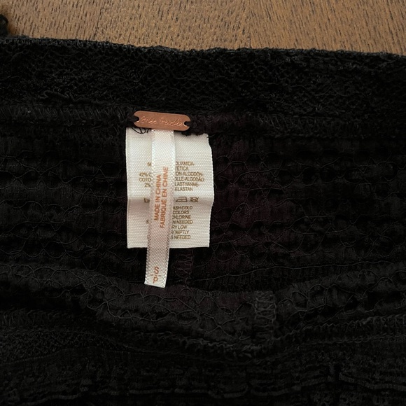 Free People Black Mesh Tiered Lace Ruffled Pucker - Picture 5 of 7